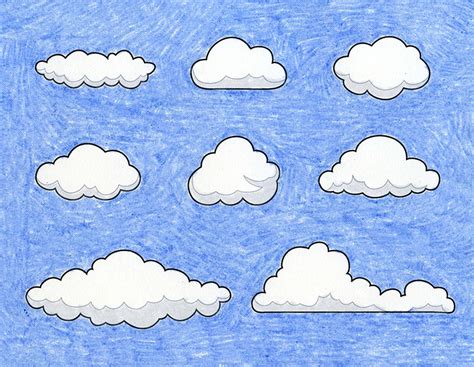 With this method you can draw clouds in 1-3 minutes each. This is enough to make lots of clouds, some of which you will keep and some of which you will erase without a single bit of remorse. This method is meant to draw altocumulus and stratocumulus clouds, which are, in my opinion, the most cloud-like type of clouds.
